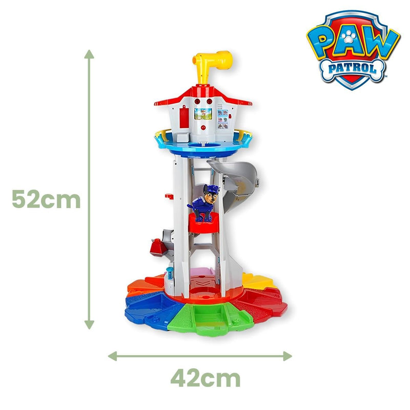 Torre Patrulha Canina Brinquedo Infantil - Elevador Funcional, Escorregador e Plataforma Giratória